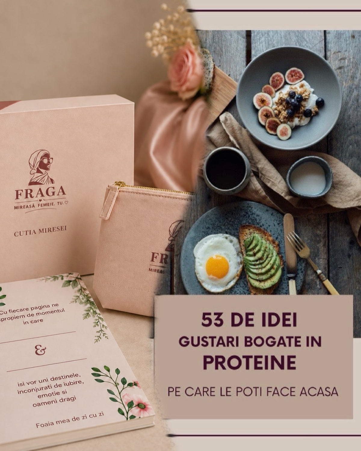 Cutia Miresei + Digital 53 Gustări Bogate în PROTEINE (Bundle) - Transport Gratuit